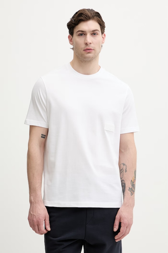 BOSS Green T-shirt ανδρικό βαμβακερό TS_Structure λευκό 50564097