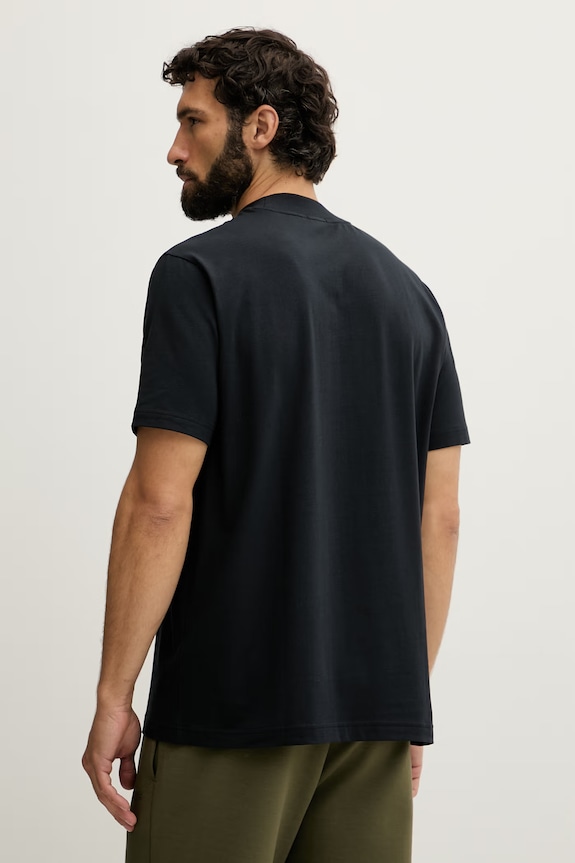 Одежда BOSS Green футболка для мужчин из хлопка с эластаном Tee Collar 50562120 чёрный