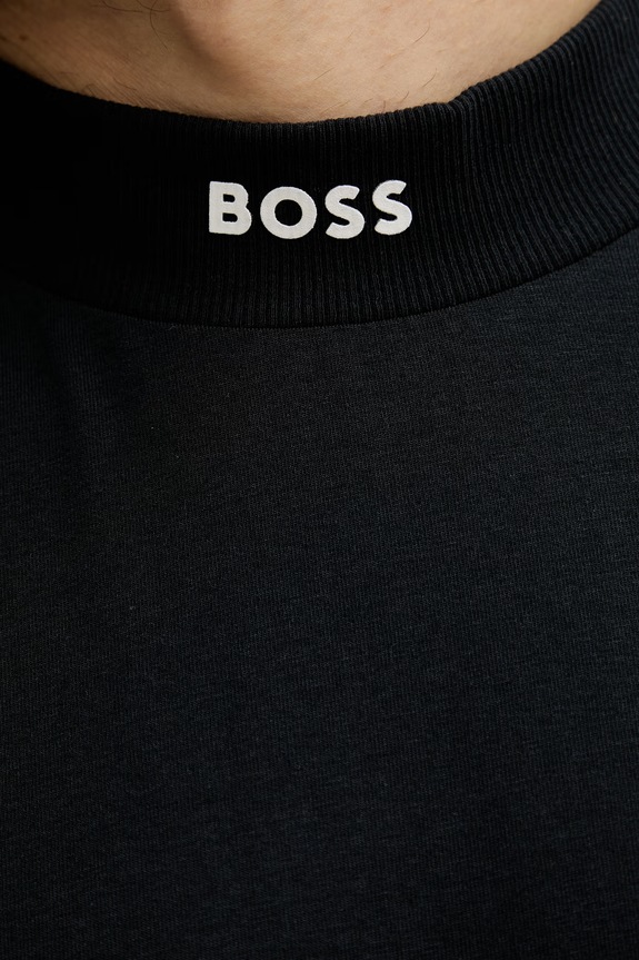 BOSS Green футболка для мужчин из хлопка с эластаном Tee Collar 50562120 чёрный