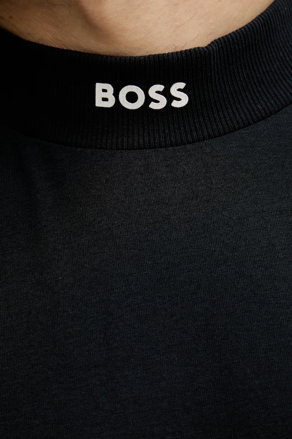 BOSS Green футболка для мужчин из хлопка с эластаном Tee Collar 50562120 чёрный
