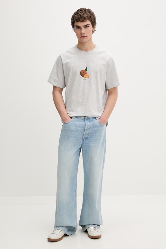 Les Deux T-shirt męski bawełniany 1002020 szary AW26