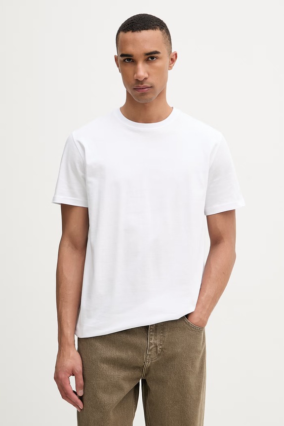 Odzież Les Deux T-shirt męski bawełniany 1002019 biały