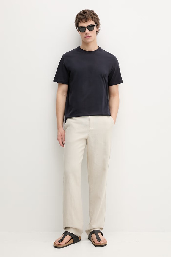 Les Deux T-shirt męski bawełniany 1002019 granatowy AW26