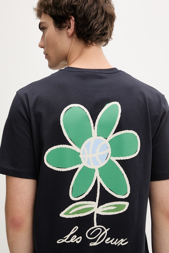 Les Deux T-shirt męski bawełniany 1002019 granatowy
