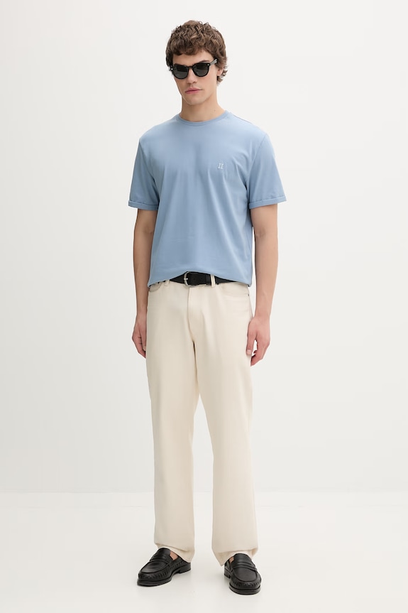 Les Deux T-shirt męski bawełniany 1001979 niebieski AW26