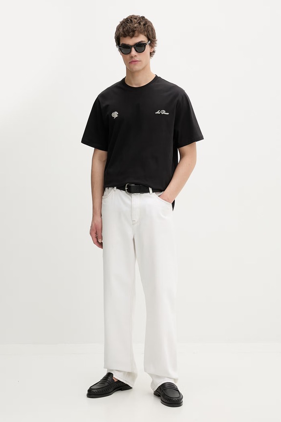 Les Deux T-shirt męski bawełniany 1001976 czarny AW26