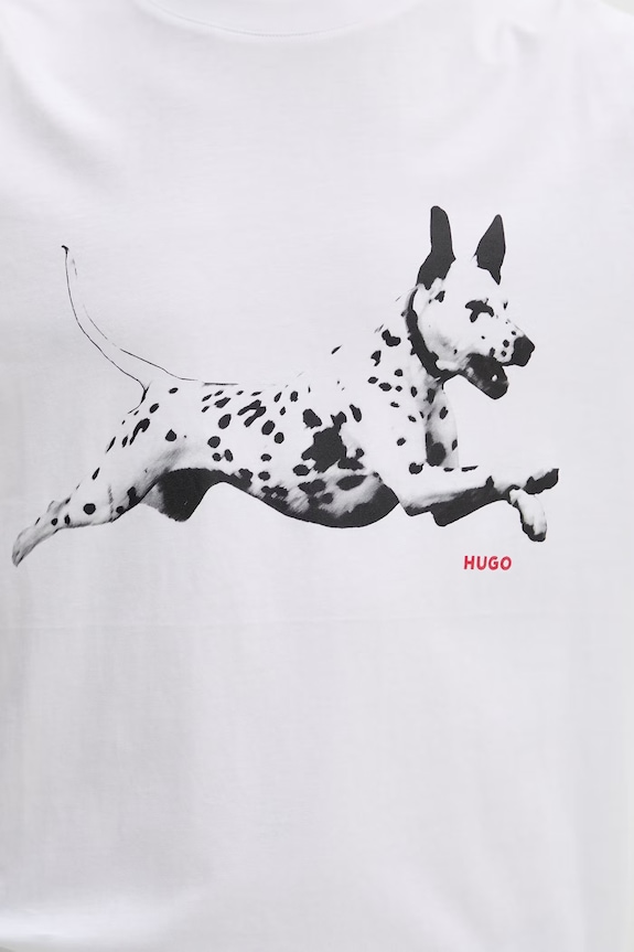 HUGO T-shirt męski bawełniany Dirunn 50564143 biały