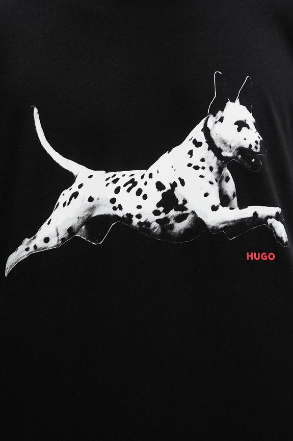 HUGO tričko pánske bavlnené Dirunn 50564143 čierna