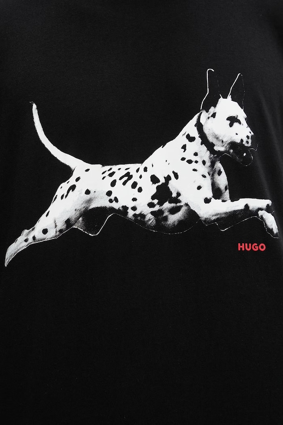 HUGO tričko pánske bavlnené Dirunn 50564143 čierna