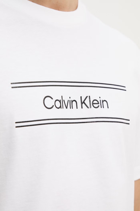 Calvin Klein T-shirt męski bawełniany LV04LG813G biały