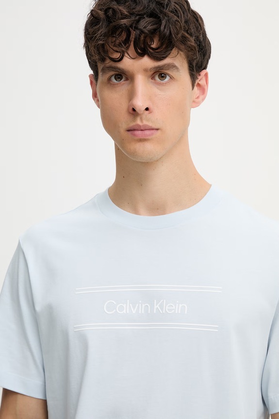Calvin Klein T-shirt męski bawełniany niebieski LV04LG813G