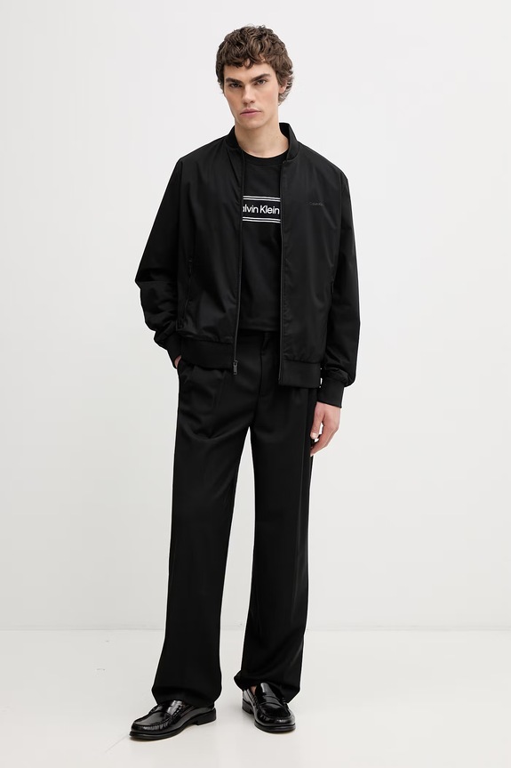 Calvin Klein T-shirt męski bawełniany LV04LG813G czarny AW26