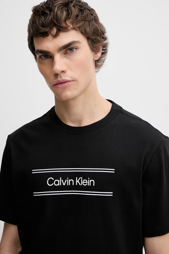 Calvin Klein T-shirt męski bawełniany czarny LV04LG813G