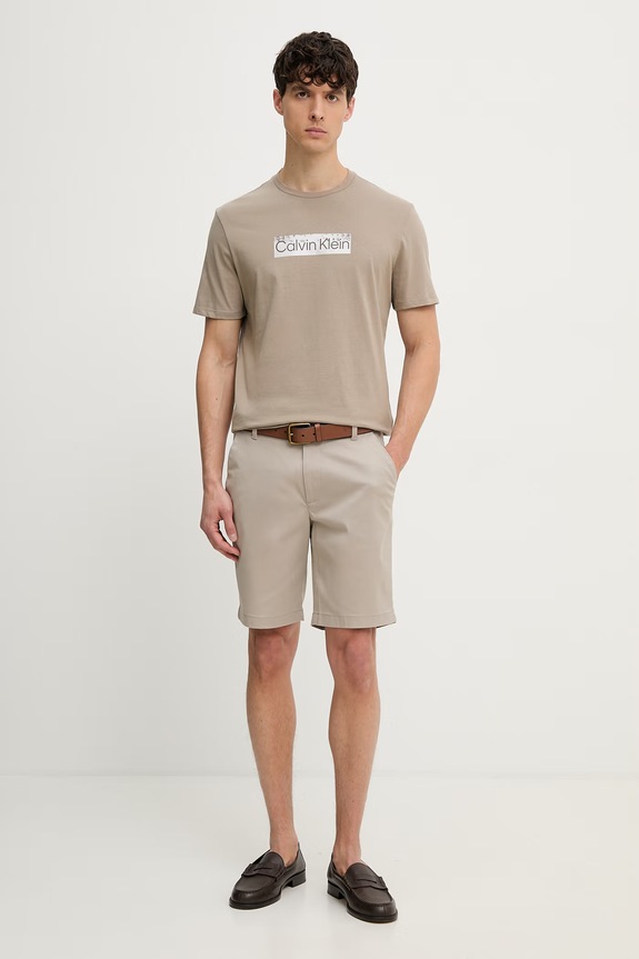 Calvin Klein tričko pánske bavlnené LV04LG811G béžová AW26