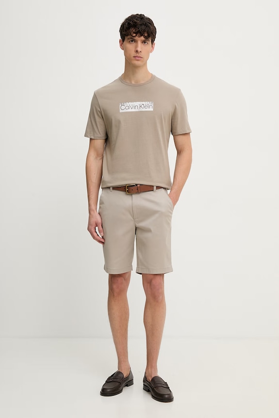 Calvin Klein tričko pánske bavlnené LV04LG811G béžová AW26
