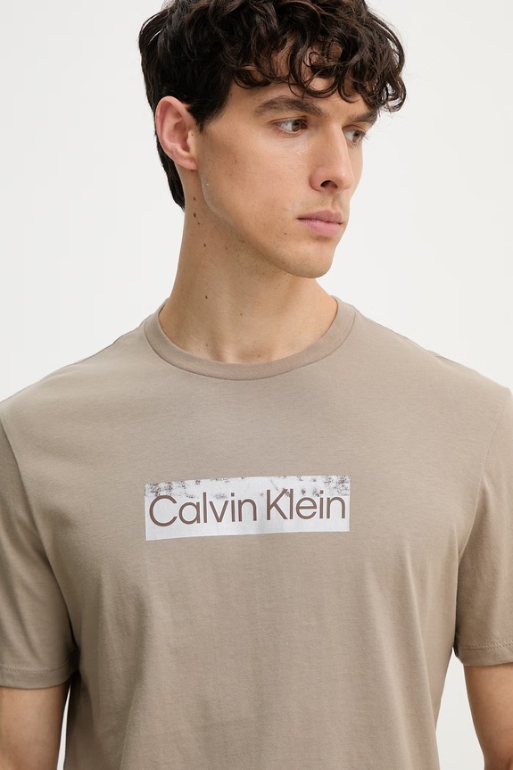 Calvin Klein tričko pánske bavlnené béžová LV04LG811G
