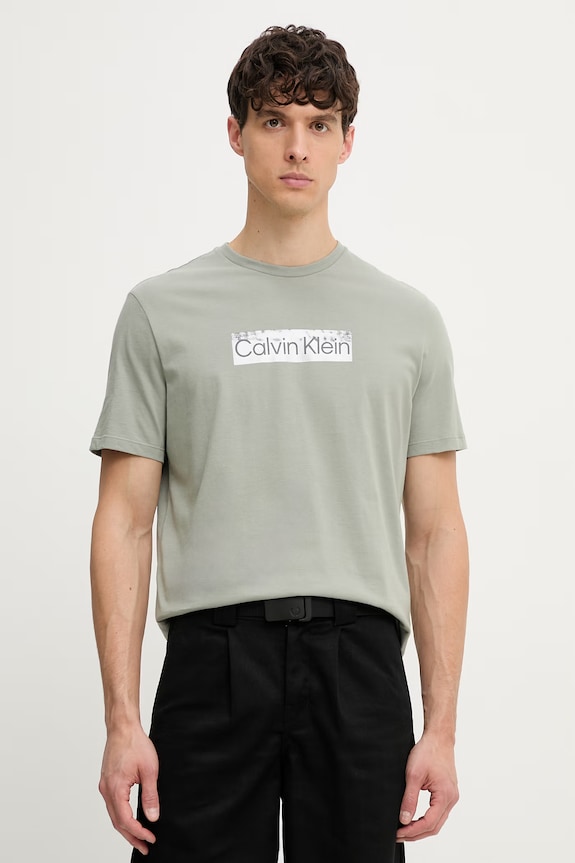 Calvin Klein tričko pánske bavlnené zelená LV04LG811G