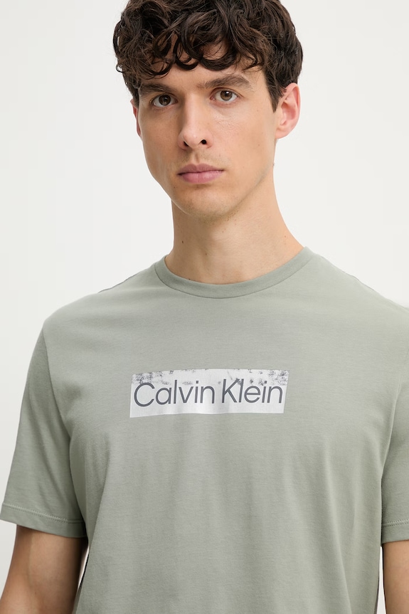 Calvin Klein tričko pánske bavlnené zelená LV04LG811G