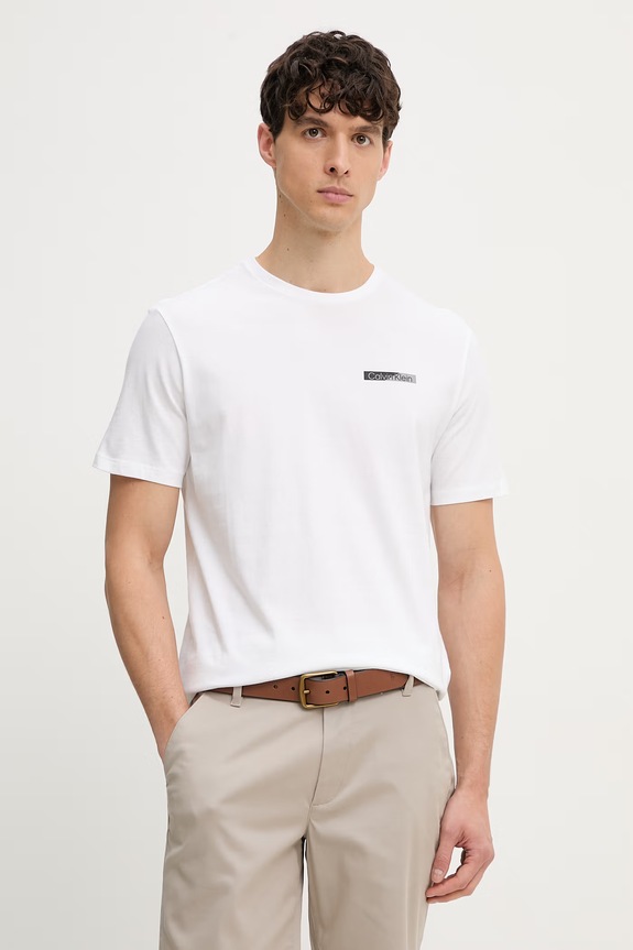 Oblečenie Calvin Klein tričko pánske bavlnené LV04LG810G biela