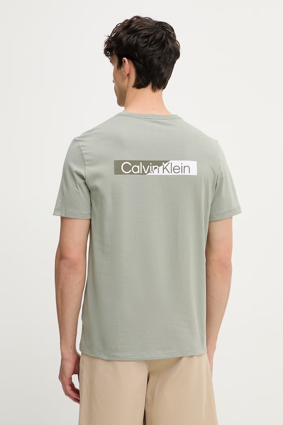 Calvin Klein tričko pánske bavlnené zelená LV04LG810G