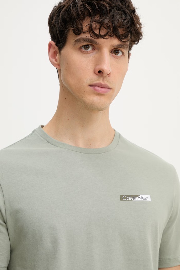 Calvin Klein tričko pánske bavlnené zelená LV04LG810G