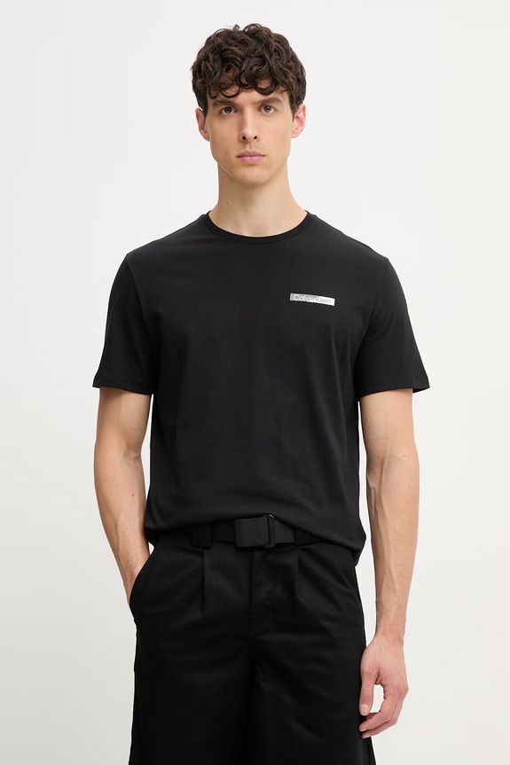 Oblečenie Calvin Klein tričko pánske bavlnené LV04LG810G čierna