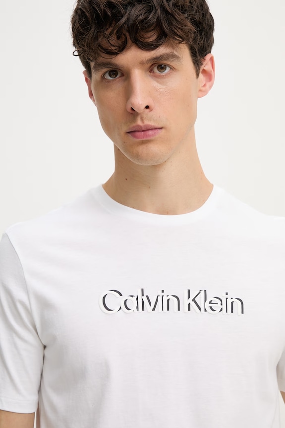 Calvin Klein tričko pánske bavlnené biela LV04LG809G