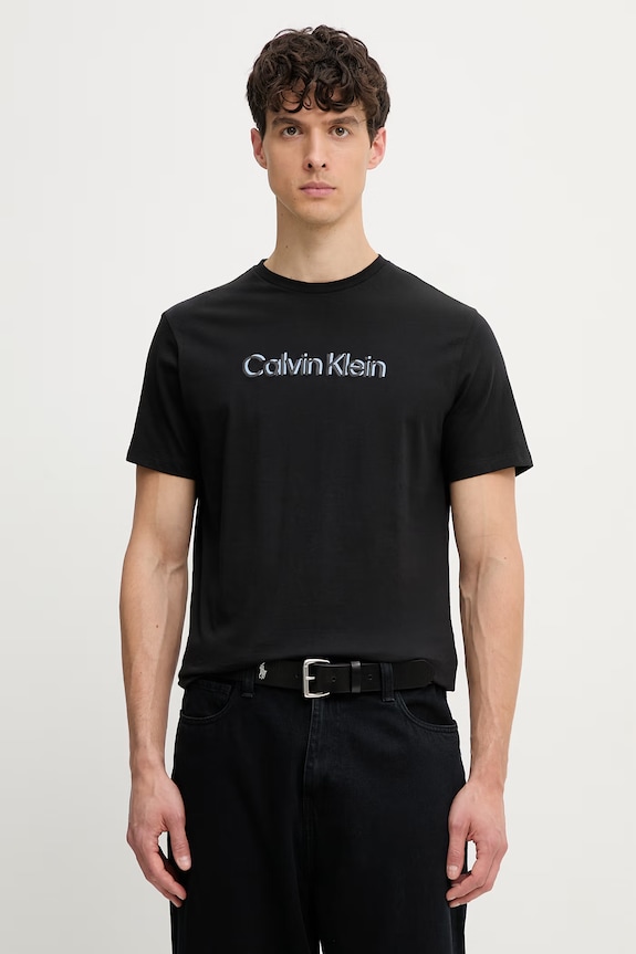 Calvin Klein tričko pánske bavlnené čierna LV04LG809G