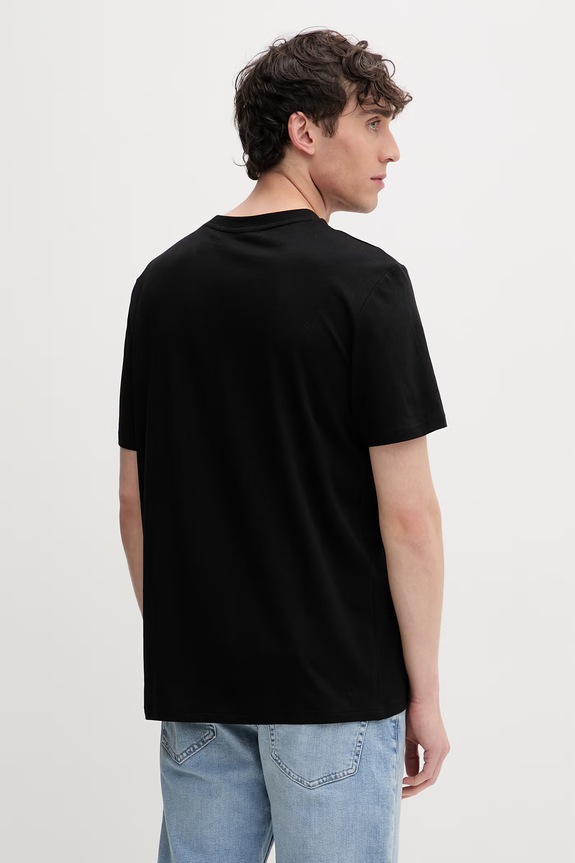 Ρούχα HUGO Blue t-shirt ανδρικό βαμβακερό Nerberri 50572760 μαύρο