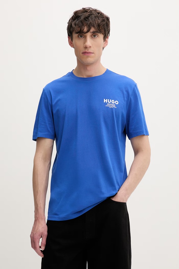 HUGO Blue majica za muškarce od pamuka Nesptee plava 50572740