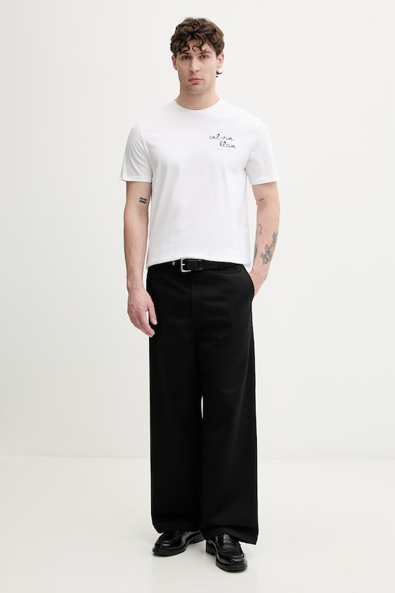 Calvin Klein Jeans тениска мъжка от памук LV04RG837G бял AW26