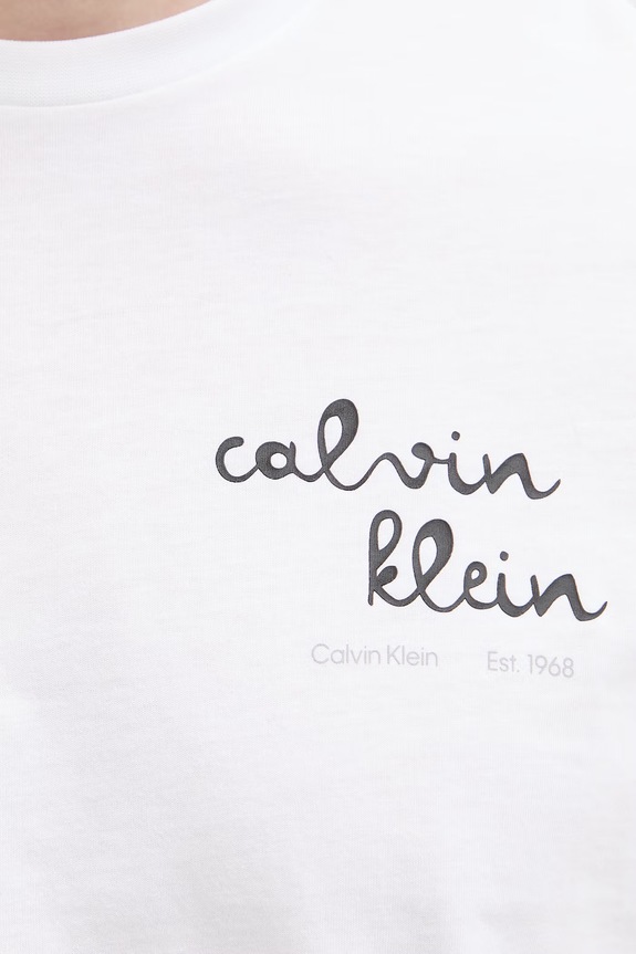 Calvin Klein Jeans tričko pánske bavlnené LV04RG837G biela
