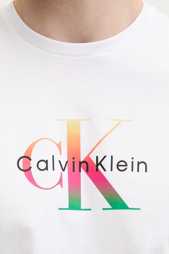 Calvin Klein Jeans T-shirt męski bawełniany LV04RG835G biały