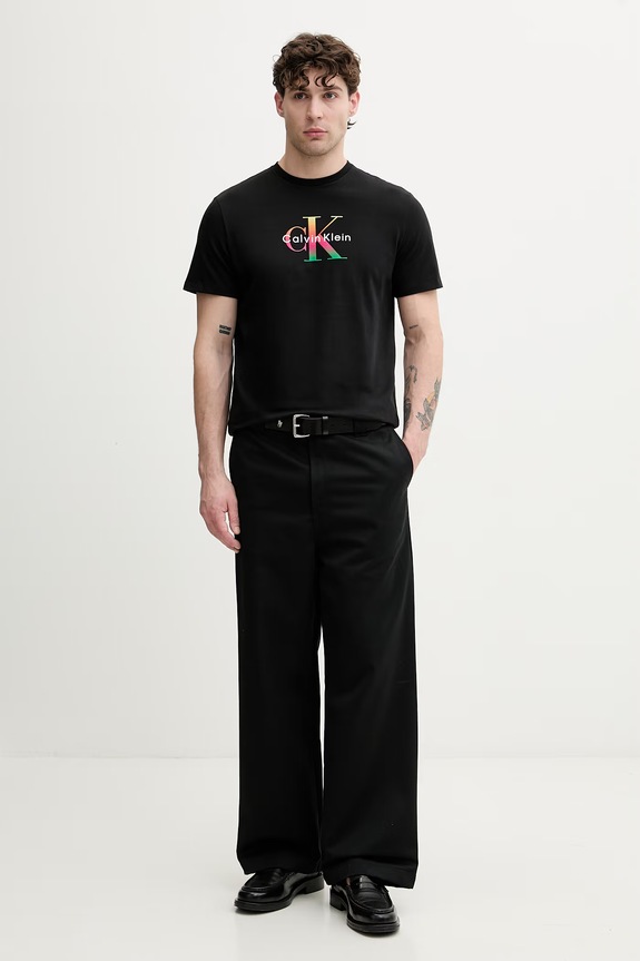 Calvin Klein Jeans tričko pánské bavlněné LV04RG835G černá AW26