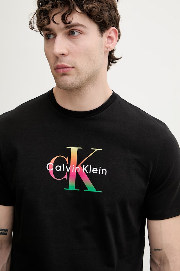 Calvin Klein Jeans tričko pánské bavlněné černá LV04RG835G
