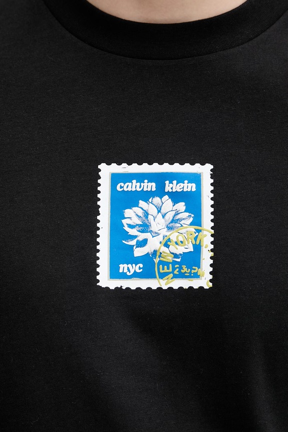 Calvin Klein Jeans Tričko pánske bavlnené LV04RG817G čierna