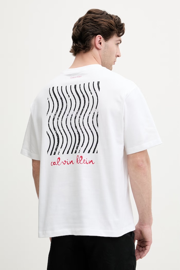 Calvin Klein Jeans T-shirt męski bawełniany beżowy LV04RG816G