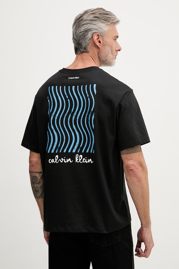 Calvin Klein Jeans tričko pánské bavlněné černá LV04RG816G