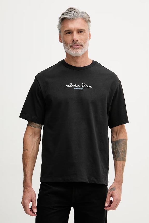 Oblečení Calvin Klein Jeans tričko pánské bavlněné LV04RG816G černá