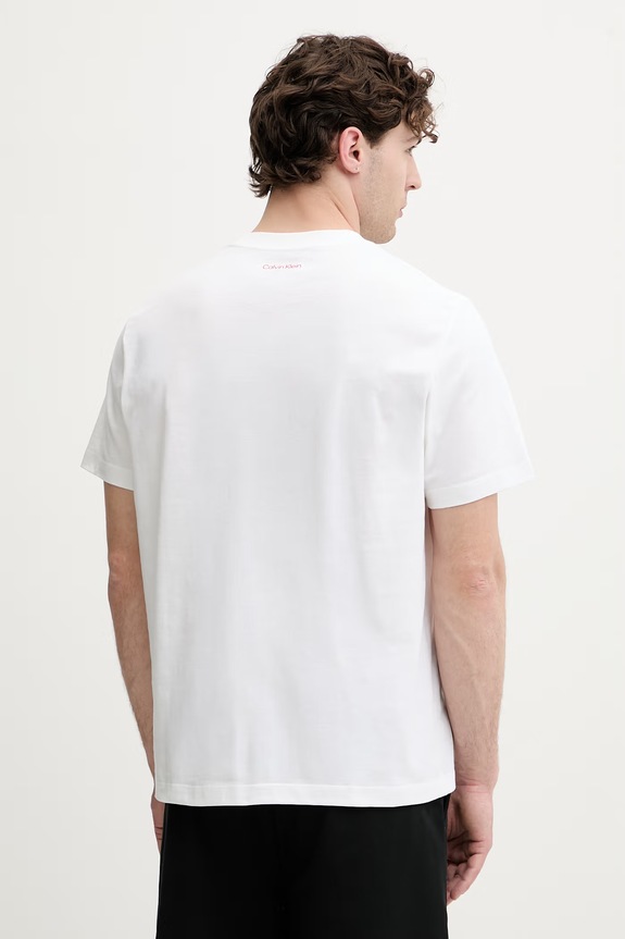 Odzież Calvin Klein Jeans T-shirt męski bawełniany LV04RG815G biały