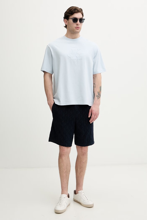 Calvin Klein Jeans tričko pánské bavlněné LV04RG814G modrá AW26