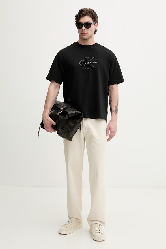 Calvin Klein Jeans tričko pánské bavlněné LV04RG814G černá AW26
