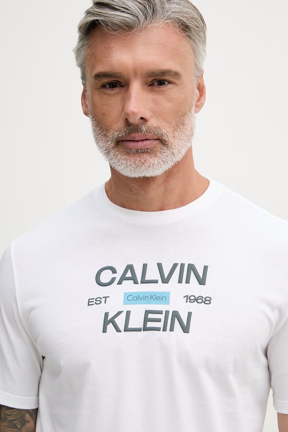 Calvin Klein Jeans tricou pentru bărbați, din bumbac alb LV04RG805G