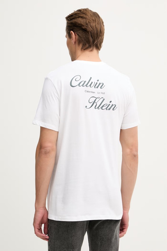 Îmbrăcăminte Calvin Klein Jeans tricou pentru bărbați din bumbac LV04RG804G alb