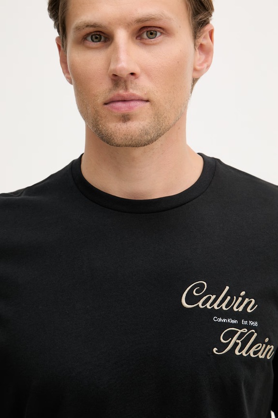 Calvin Klein Jeans T-shirt męski bawełniany czarny LV04RG804G