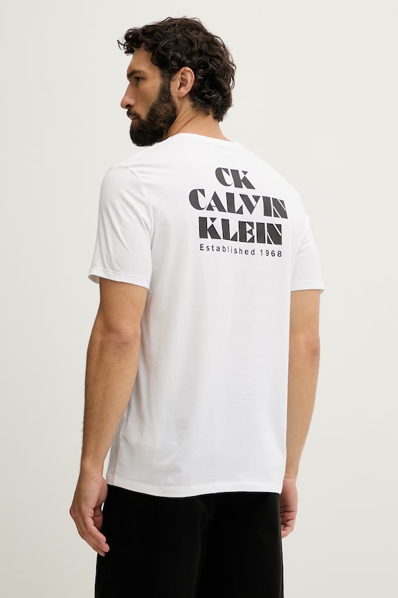 Îmbrăcăminte Calvin Klein Jeans tricou pentru bărbați, din bumbac LV04RG802G alb