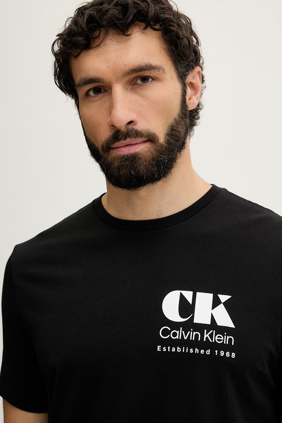 Calvin Klein Jeans tričko pánske bavlnené čierna LV04RG802G