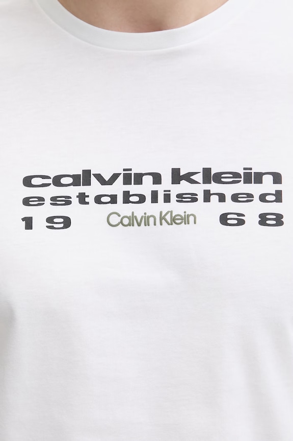 Calvin Klein Jeans tričko pánské bavlněné LV04RG800G bílá