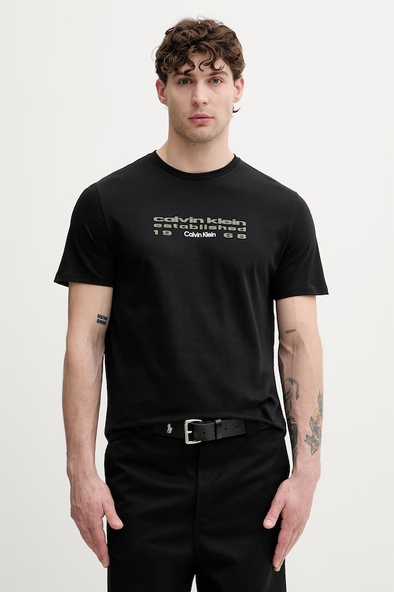 Calvin Klein Jeans T-shirt męski bawełniany czarny LV04RG800G