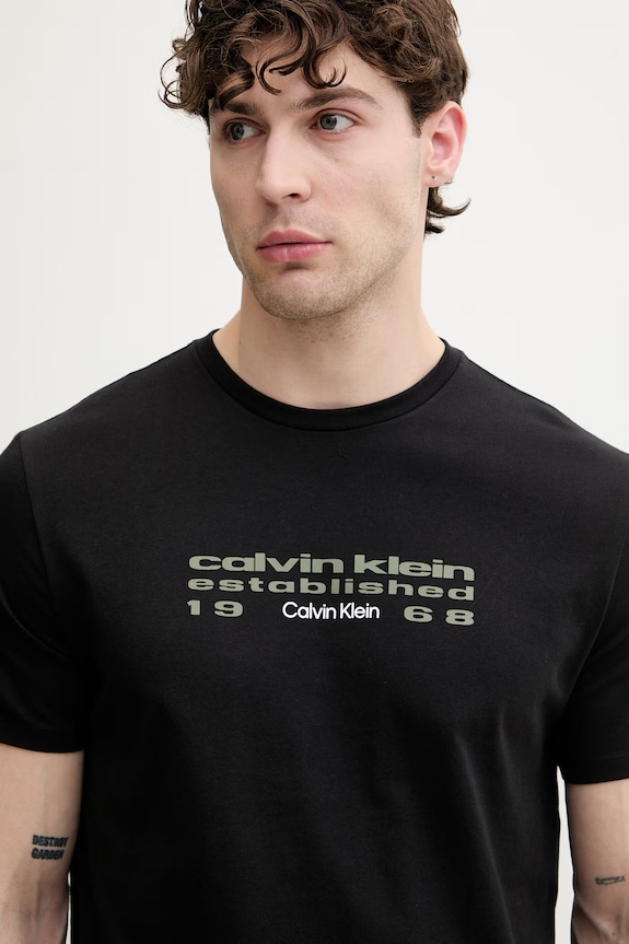 Calvin Klein Jeans T-shirt męski bawełniany czarny LV04RG800G